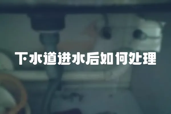 下水道進水后如何處理