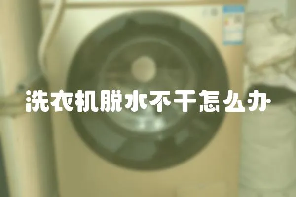 洗衣機脫水不干怎么辦