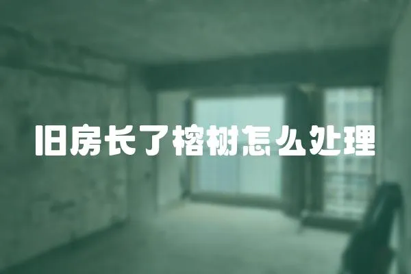 舊房長了榕樹怎么處理