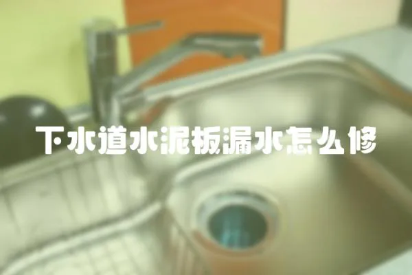 下水道水泥板漏水怎么修