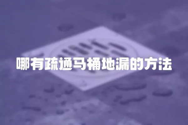 哪有疏通馬桶地漏的方法