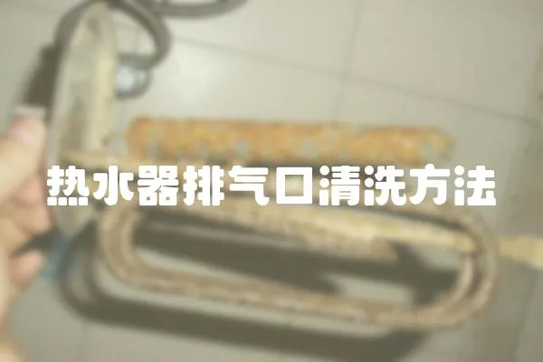 熱水器排氣口清洗方法