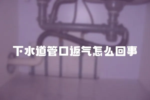 下水道管口返氣怎么回事