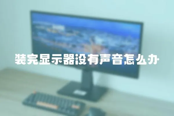 装完显示器没有声音怎么办