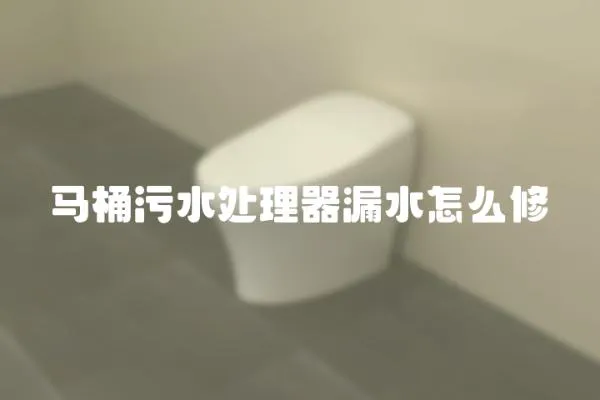 馬桶污水處理器漏水怎么修