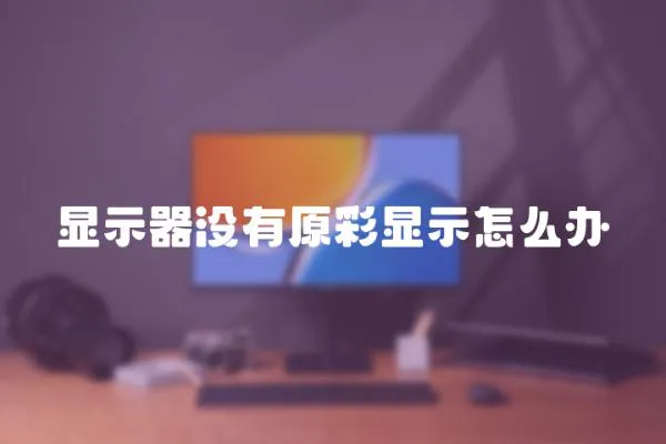 显示器没有原彩显示怎么办