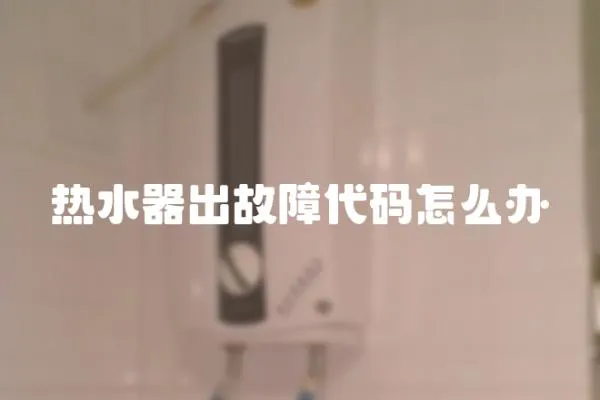 熱水器出故障代碼怎么辦