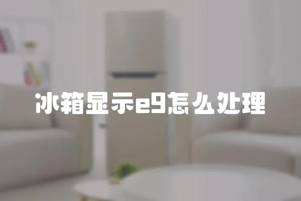冰箱顯示e9怎么處理