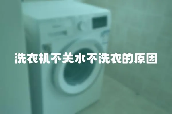 洗衣機不關水不洗衣的原因