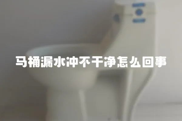 馬桶漏水沖不干凈怎么回事