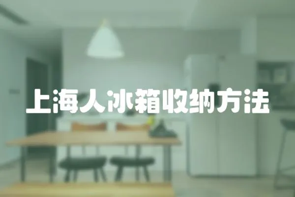 上海人冰箱收纳方法