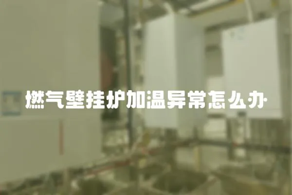 燃氣壁掛爐加溫異常怎么辦