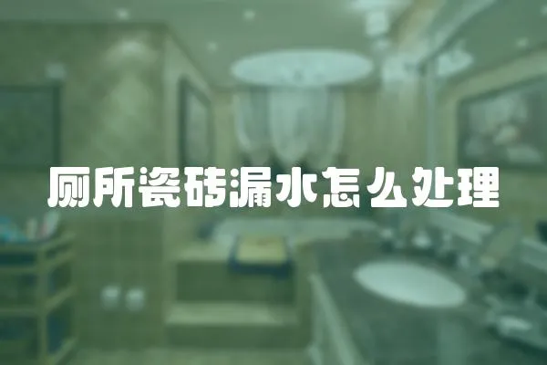 廁所瓷磚漏水怎么處理