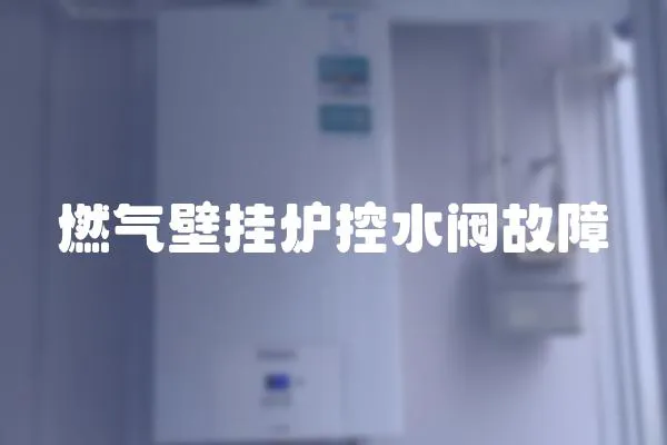 燃氣壁掛爐控水閥故障