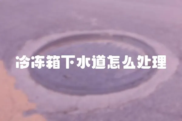 冷凍箱下水道怎么處理