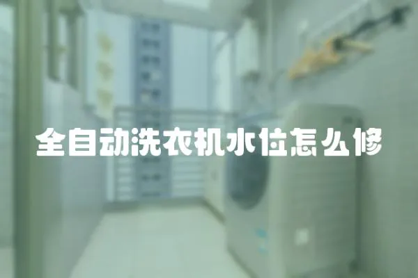 全自動洗衣機水位怎么修