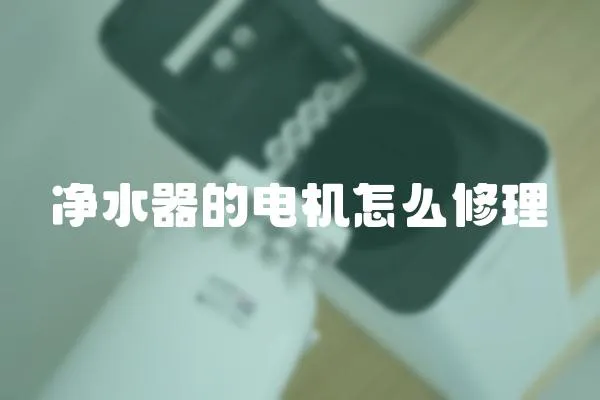 凈水器的電機怎么修理