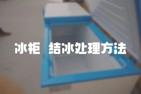 冰柜內結冰處理方法