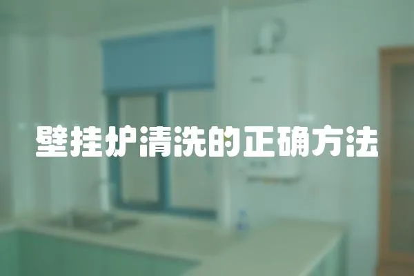 壁掛爐清洗的正確方法