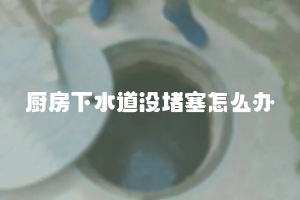 廚房下水道沒堵塞怎么辦