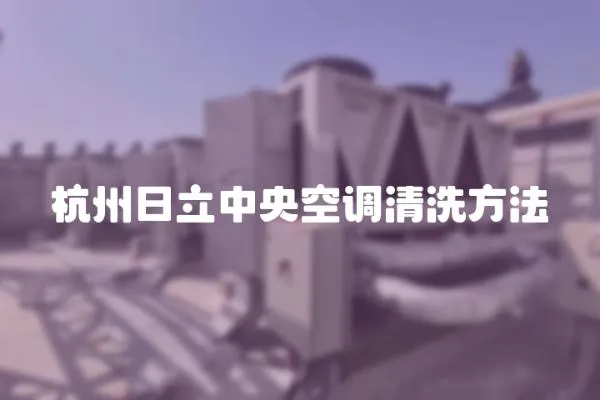 杭州日立中央空調(diào)清洗方法