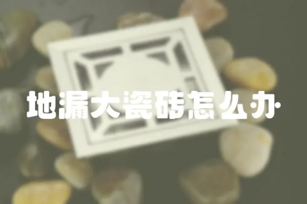 地漏大瓷磚怎么辦