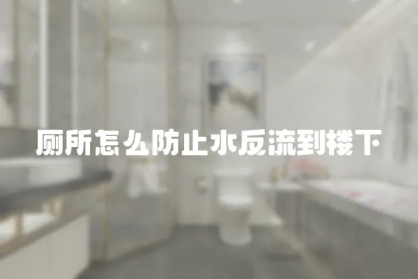 廁所怎么防止水反流到樓下