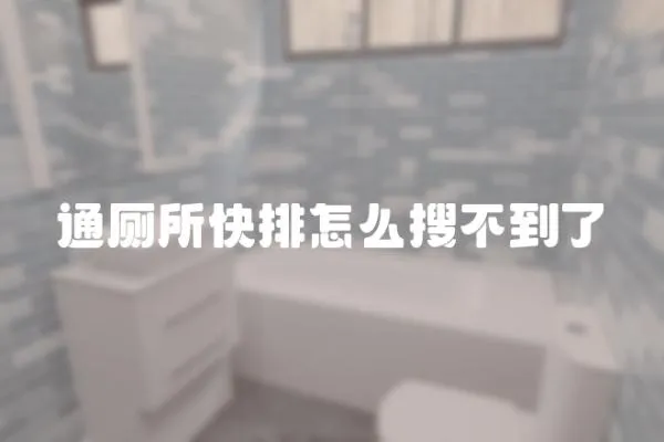 通廁所快排怎么搜不到了