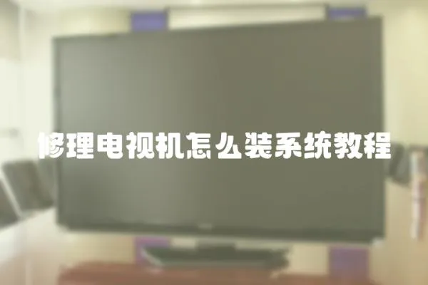 修理電視機怎么裝系統教程