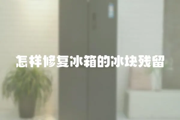 怎樣修復冰箱的冰塊殘留