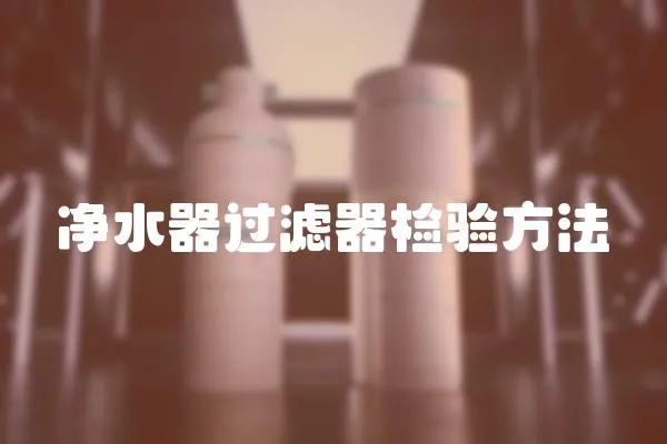 凈水器過濾器檢驗方法