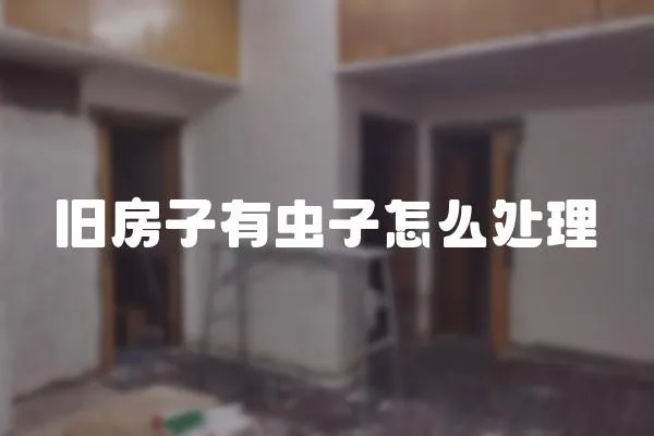 舊房子有蟲子怎么處理