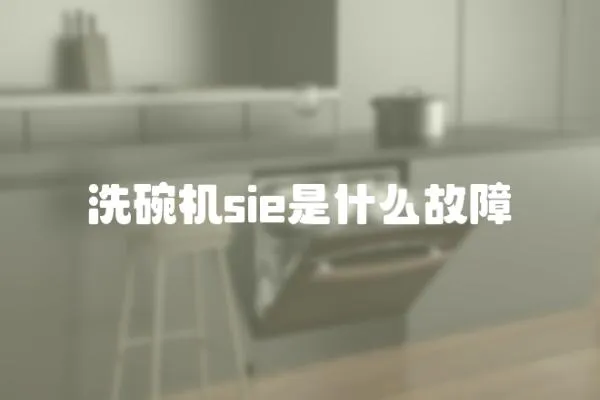 洗碗機sie是什么故障