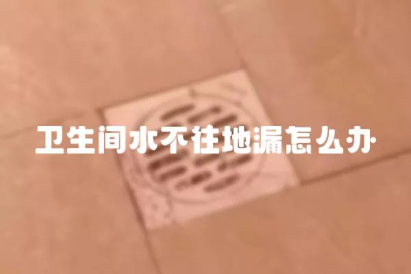 衛生間水不往地漏怎么辦