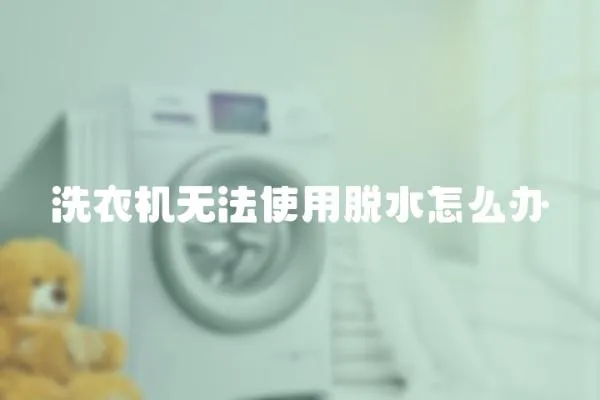 洗衣機無法使用脫水怎么辦