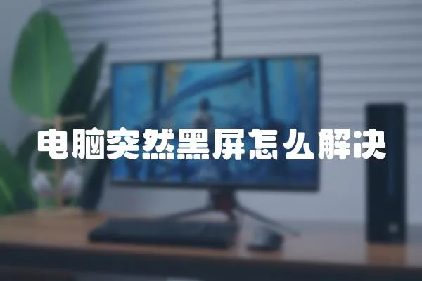 電腦突然黑屏怎么解決
