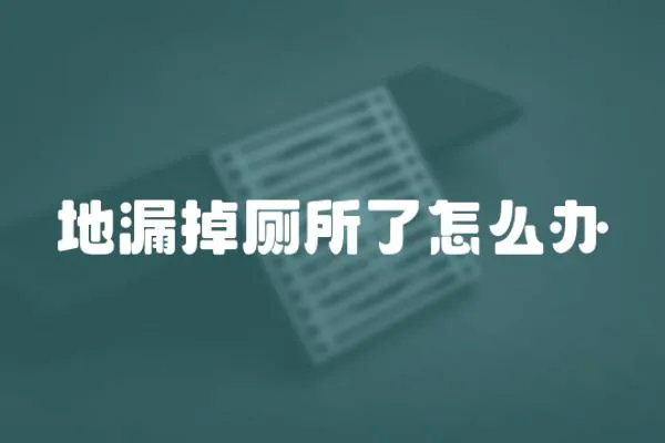 地漏掉廁所了怎么辦