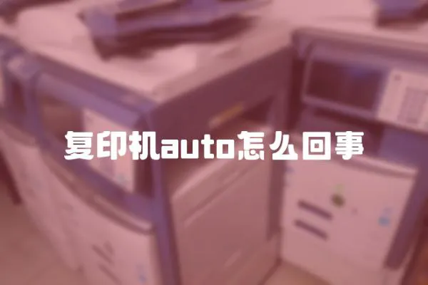 復印機auto怎么回事