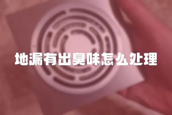 地漏有出臭味怎么處理