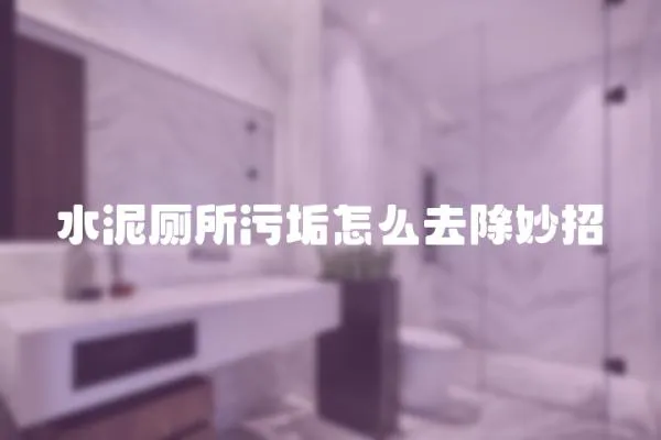 水泥廁所污垢怎么去除妙招