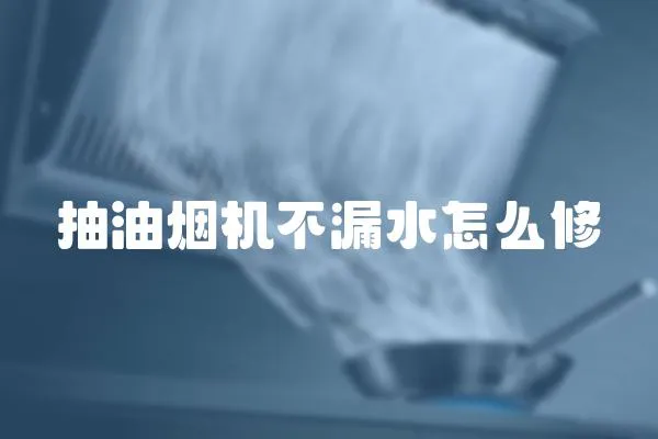 抽油煙機不漏水怎么修