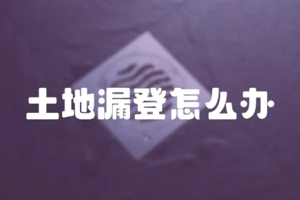 土地漏登怎么辦