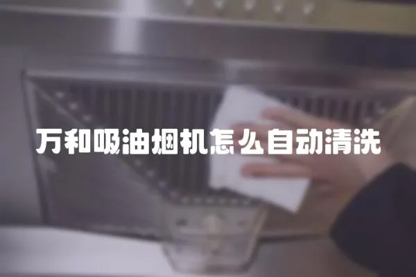 萬和吸油煙機怎么自動清洗