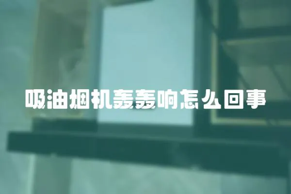 吸油煙機轟轟響怎么回事