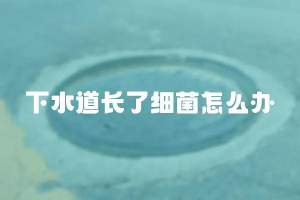 下水道長了細菌怎么辦