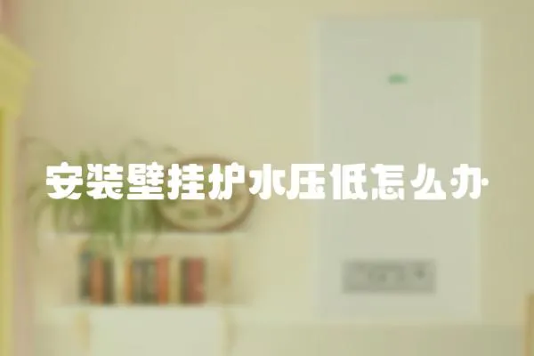 安裝壁掛爐水壓低怎么辦