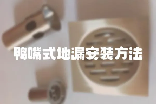 鴨嘴式地漏安裝方法