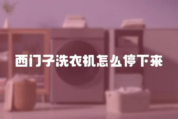 西門子洗衣機怎么停下來