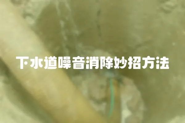 下水道噪音消除妙招方法