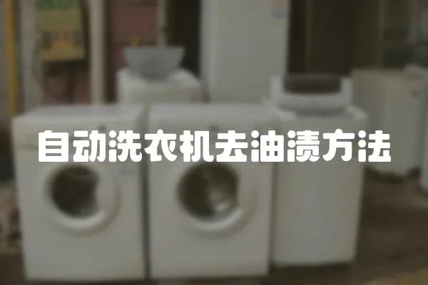 自動洗衣機去油漬方法